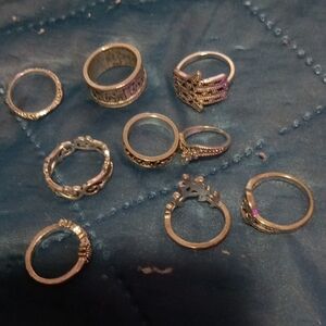 FauxSilver Women'sToe Ring Set - Silver Stackable Fashion Rings